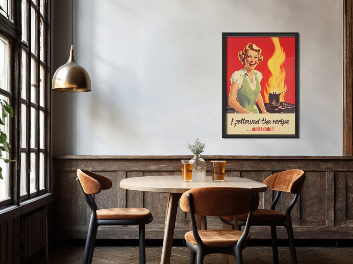 Retro Kitchen Print, Funny 50s 60s Kitchen Decor - Image 4