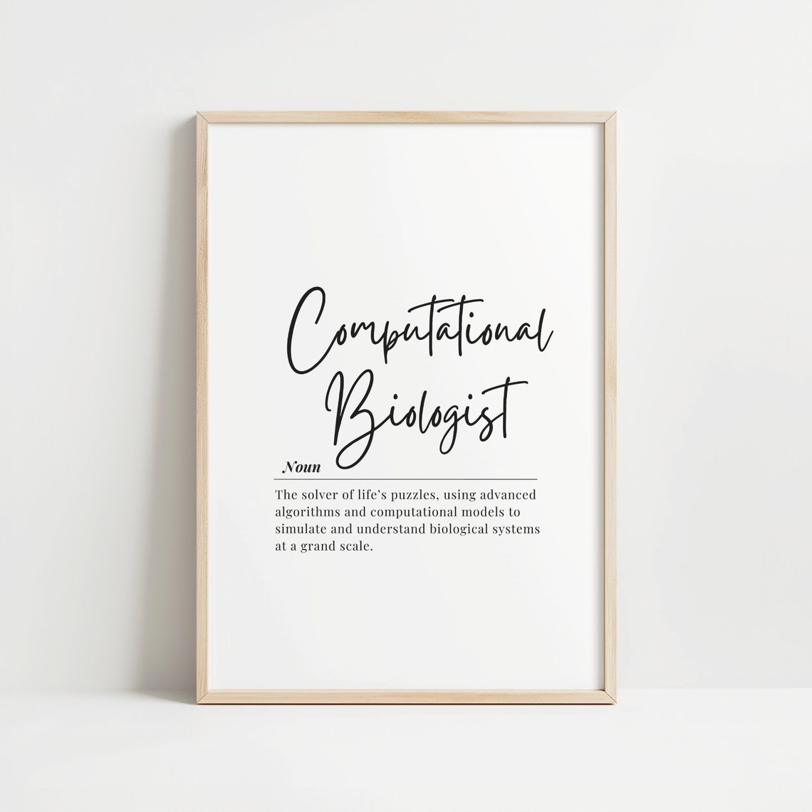 Computational Biologist Definition Typography Science Poster