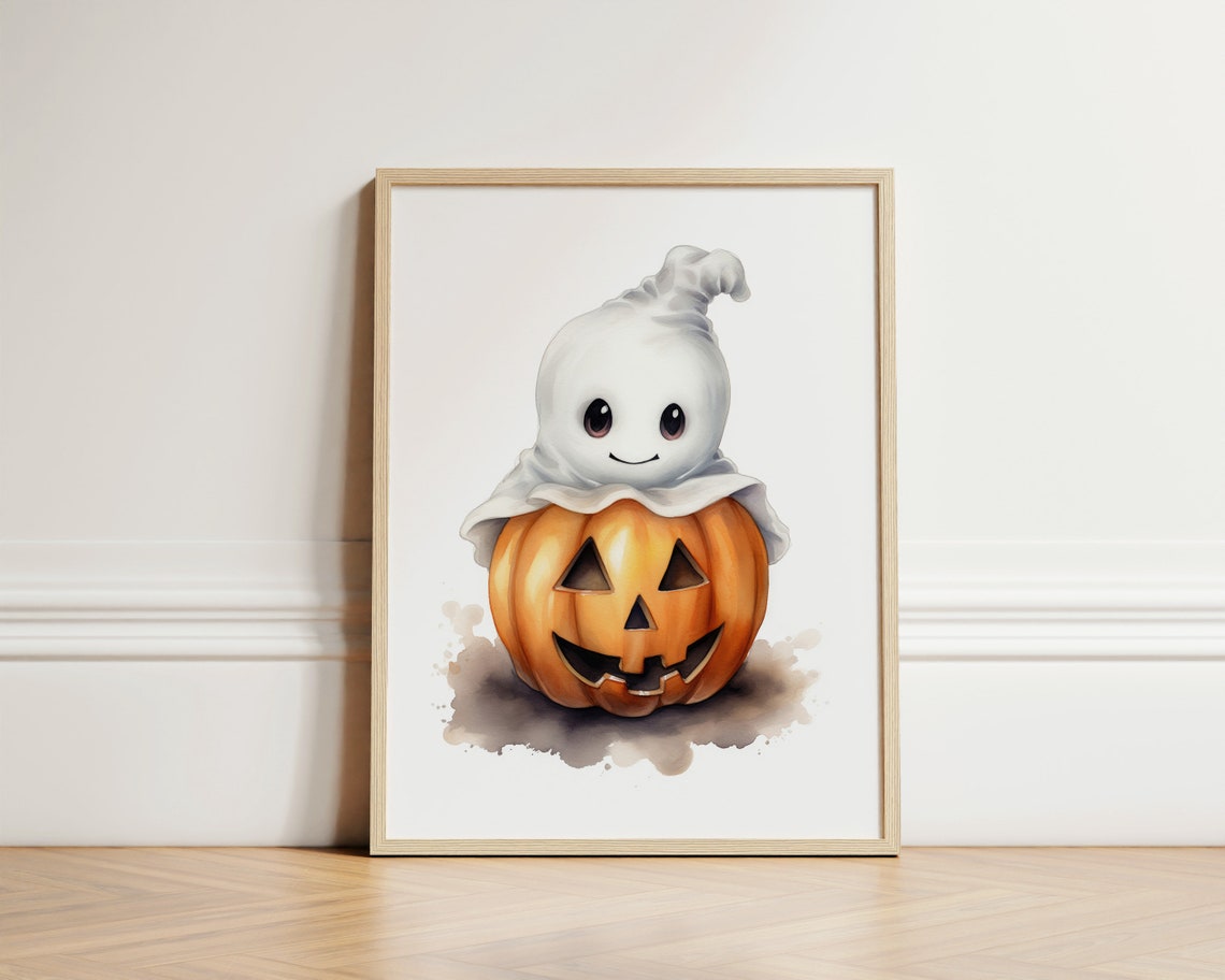 Halloween On Top Of The Pumpkin Wall Art Kids Decor Gift For Nursery
