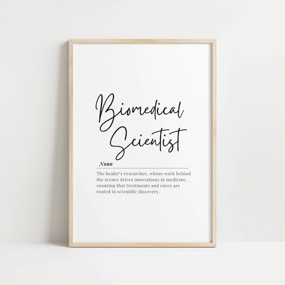 Biomedical Scientist Definition Noun Typography Decorative Poster