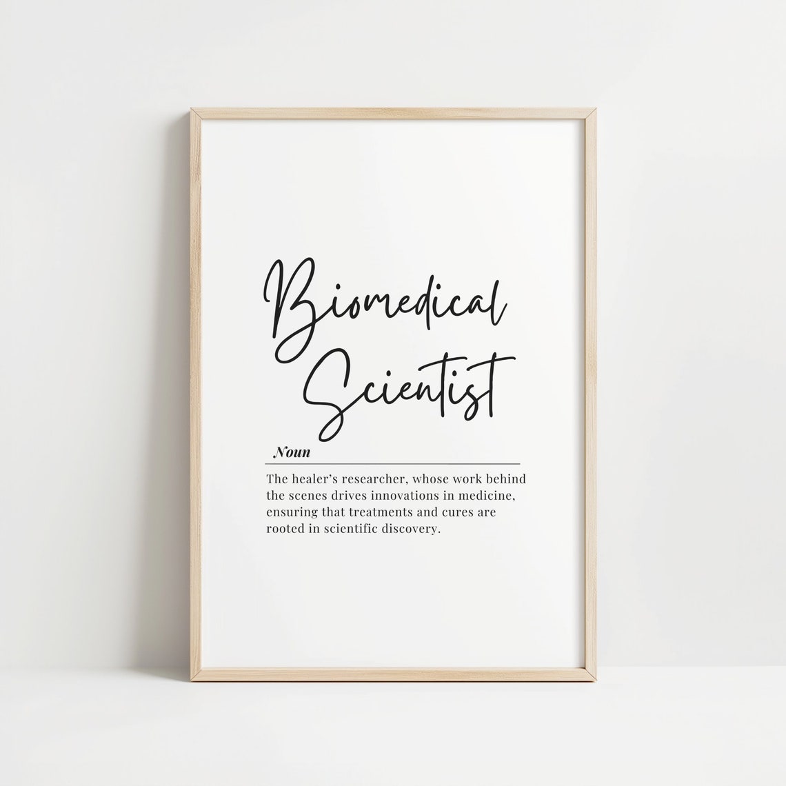 Biomedical Scientist Definition Noun Typography Decorative Poster