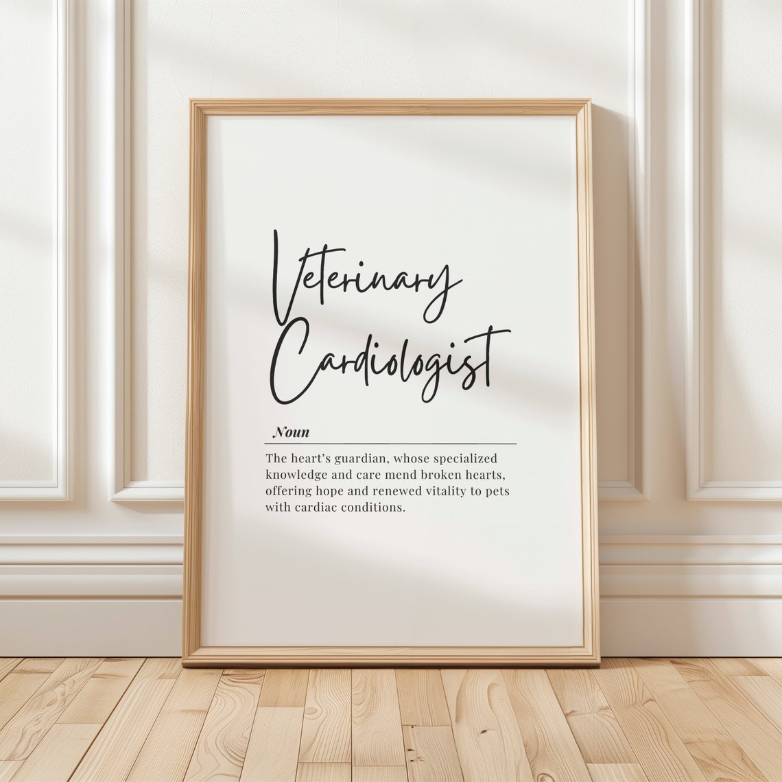 Veterinary Cardiologist Print Heart Specialist Pet Art Vet Doctor Wall Decor Animal Healthcare Poster Clinic Sign