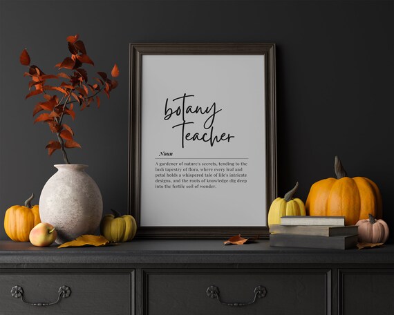Botany Teacher Definition Gift Botanical Appreciation Poster