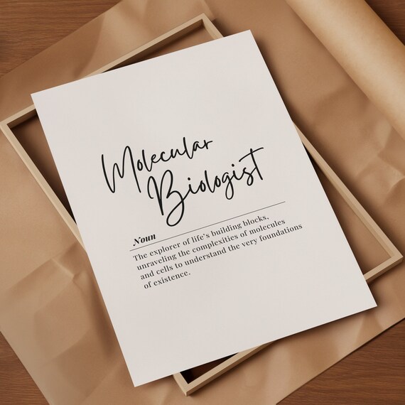 Molecular Biologist Noun Definition Science Career Gift Poster