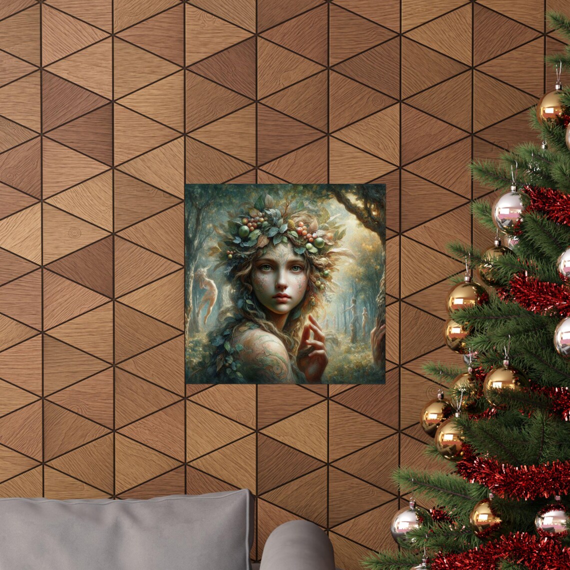 Forest Spirit Woman with Berry Crown Nymph Fantasy Art Poster - Image 6