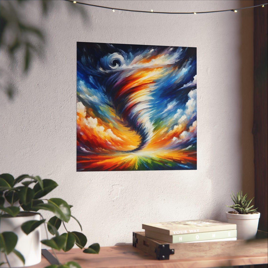 Swirling Sunset Tornado in Fiery Color Storm Abstract Poster - Image 4