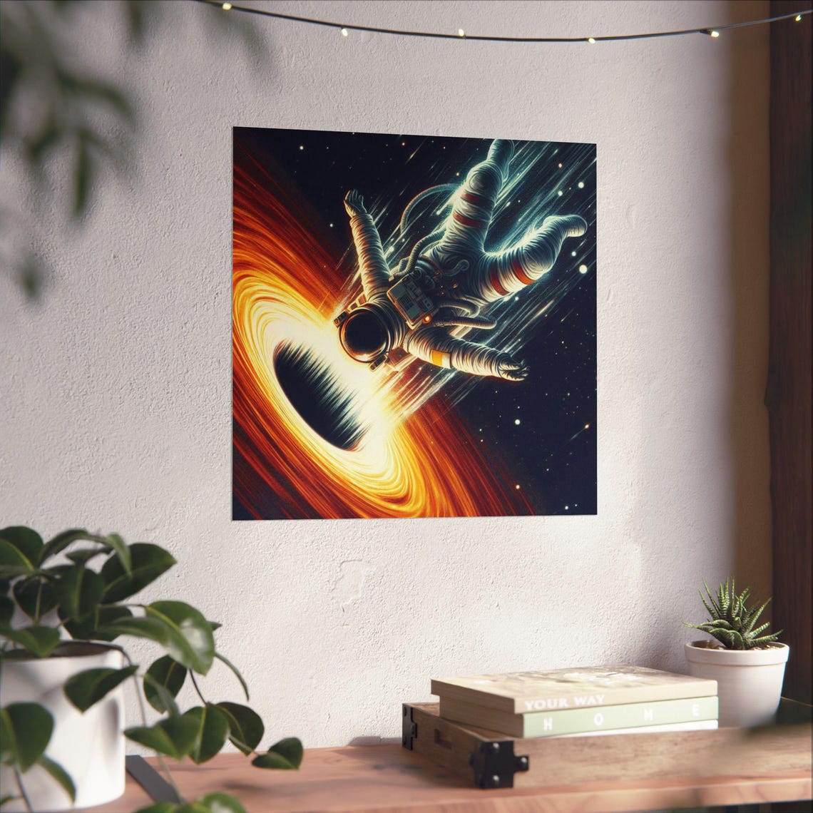 Lone Astronaut Tumbling Helplessly Toward a Black Hole Poster - Image 4