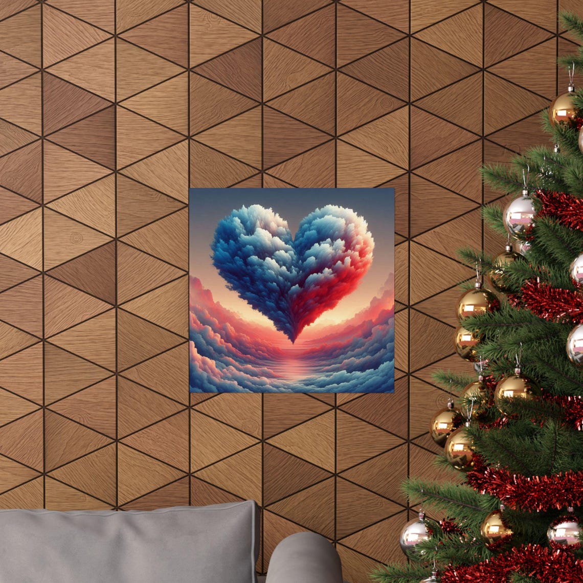 Giant Heart Shaped Cloud Rising Over a Pink Sunset Sky Poster - Image 6