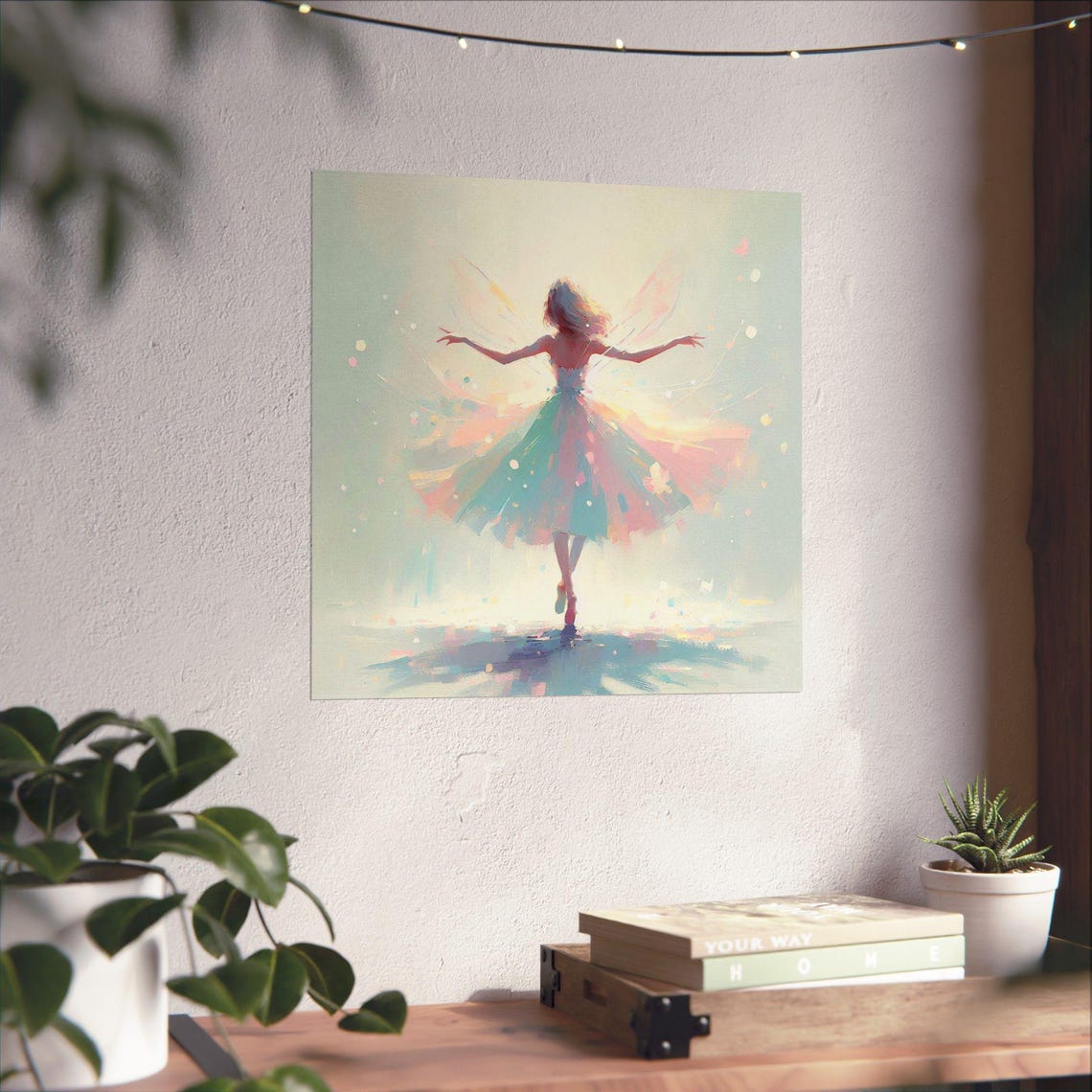 Ballerina Fairy Dancing in Soft Pastel Light with Petals Poster - Image 4