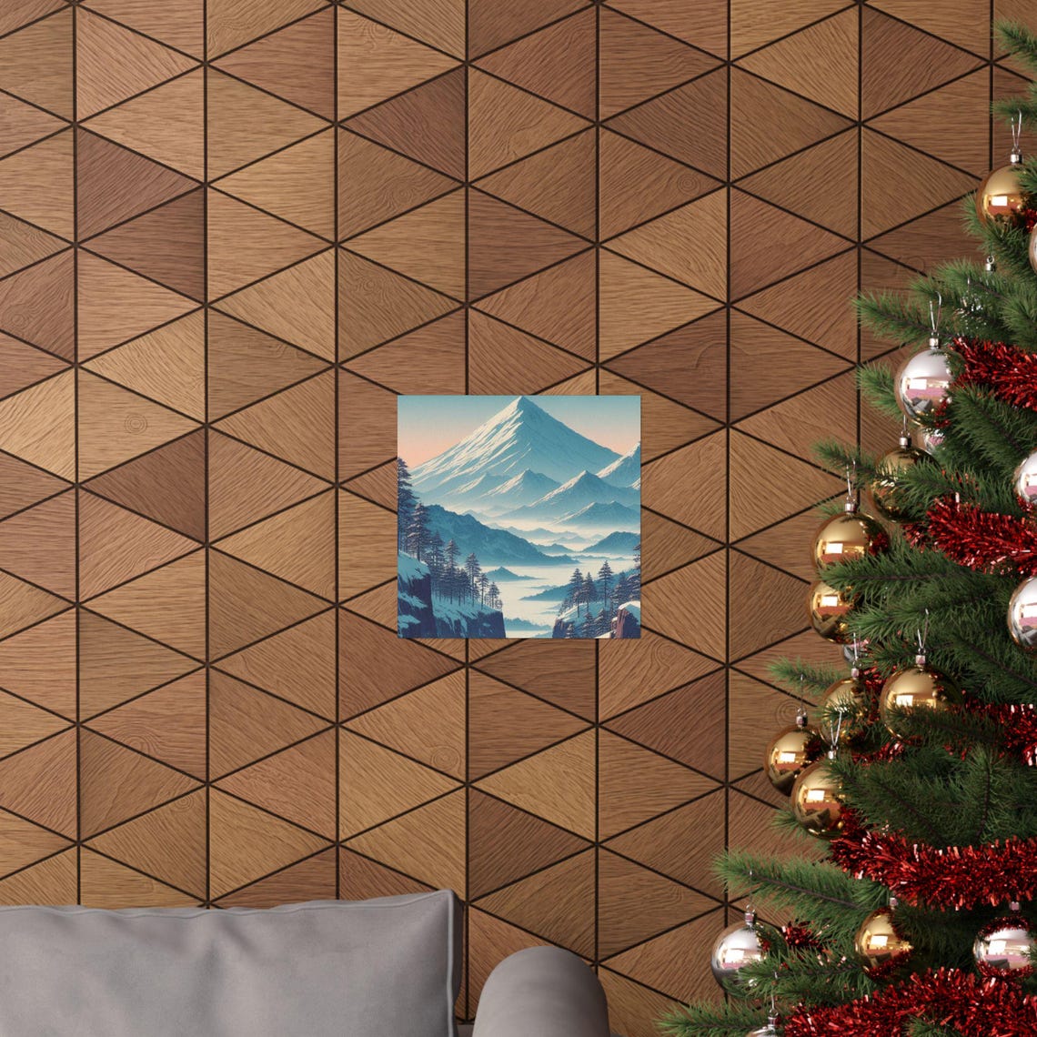 Snowy Mountain Peak Above Misty Valleys Alpine Sunset Poster - Image 4