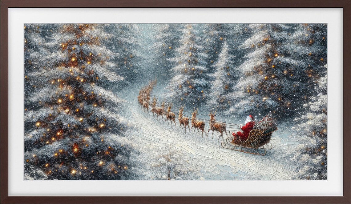 Christmas Santa Special Delivery, Oil Painting Poster - Image 3
