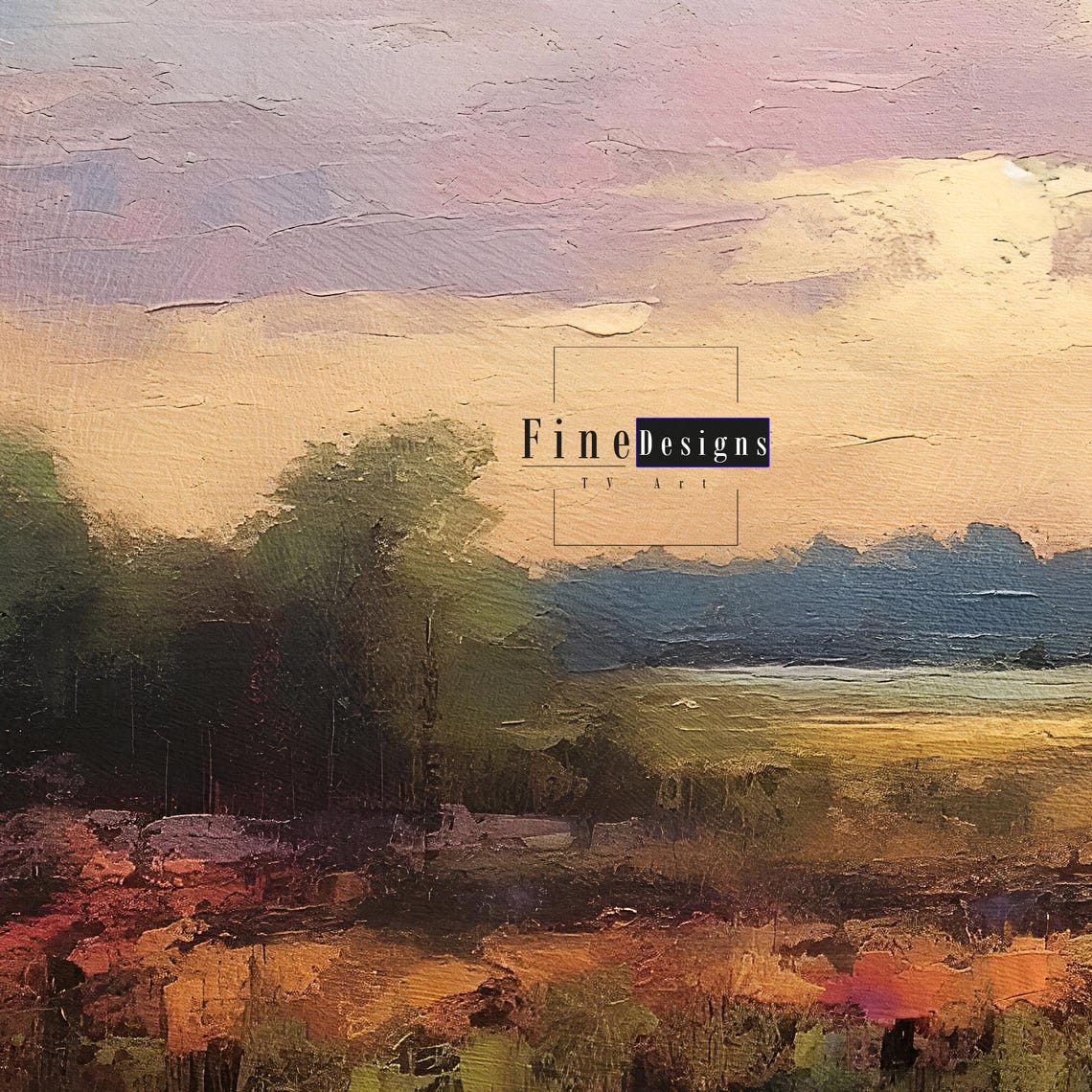 Frame Tv Art Peaceful Sunset Over Field Rustic Landscape Painting Nature Inspired Wall Art Impressionist Art - Image 2