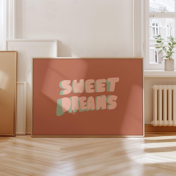 Sweet Dreams Print Bedroom Wall Art Nursery Decoration Picture Above Bed Decor Kids