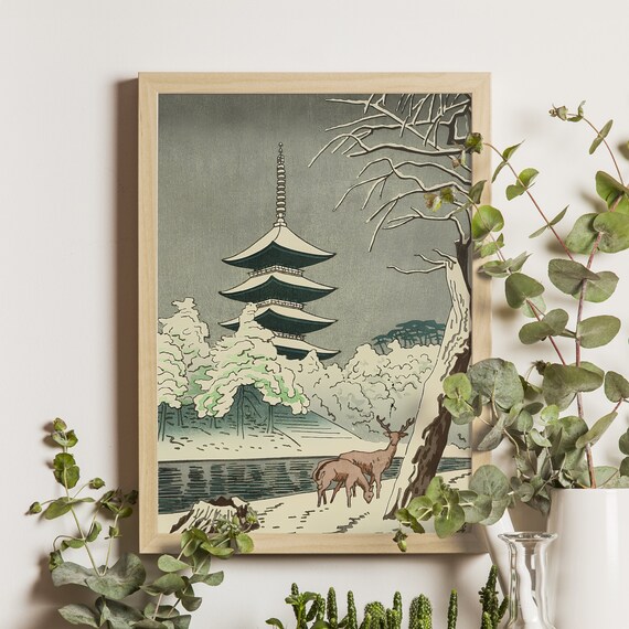 Sarusawa Pond Ukiyo-E Style Japanese Travel Poster
