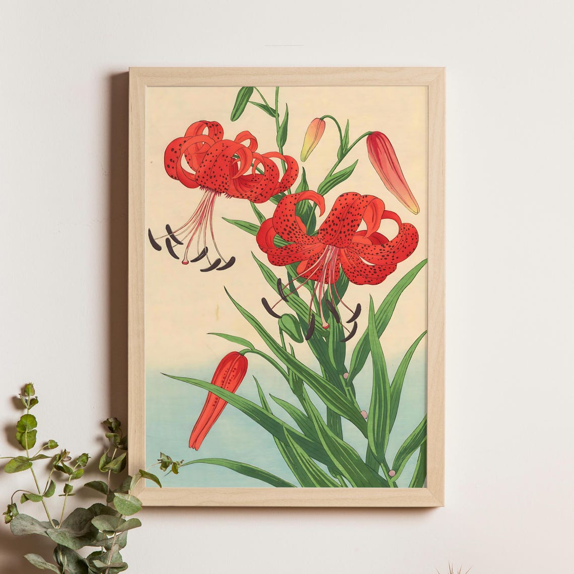 Nishimura Hodo Orange Tiger Lilies 1930s Japanese Botanical Poster