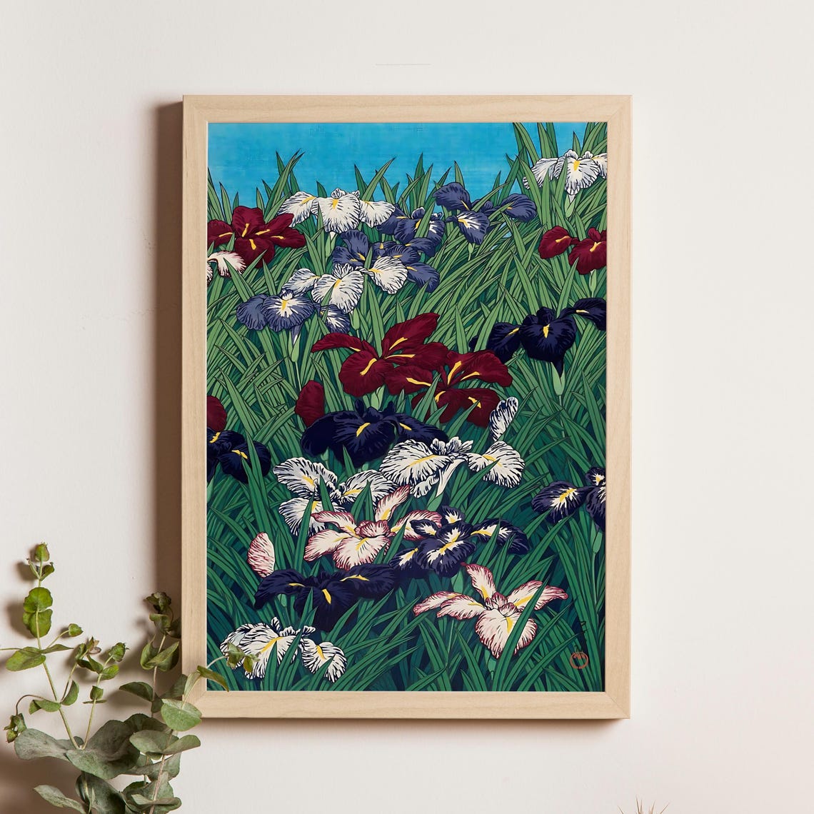 Japanese Iris Flowers Field Kawase Hasui 1921 Botanical Art Poster