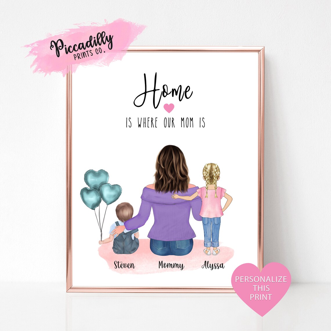 Personalised Family Portrait Art Print, Gift