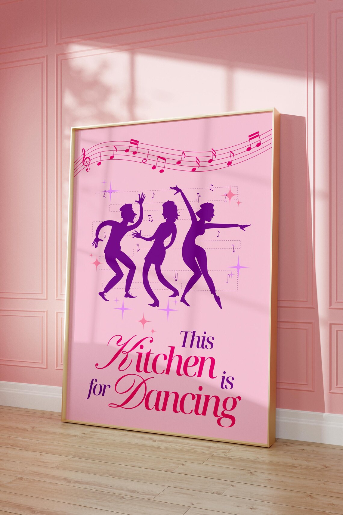 Retro Dancing Kitchen Art Print, Fun Music Poster