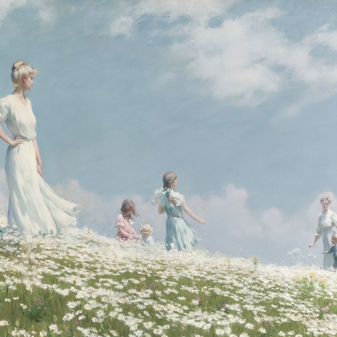 Vintage Summer Meadow and Flower Field Art Print - Image 2