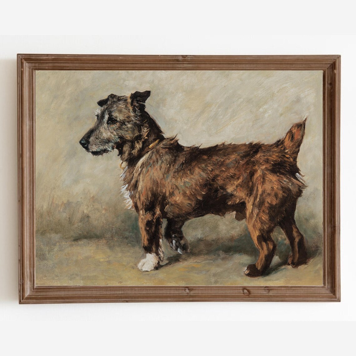 Vintage Dog Portrait Art Print, Farmhouse Style