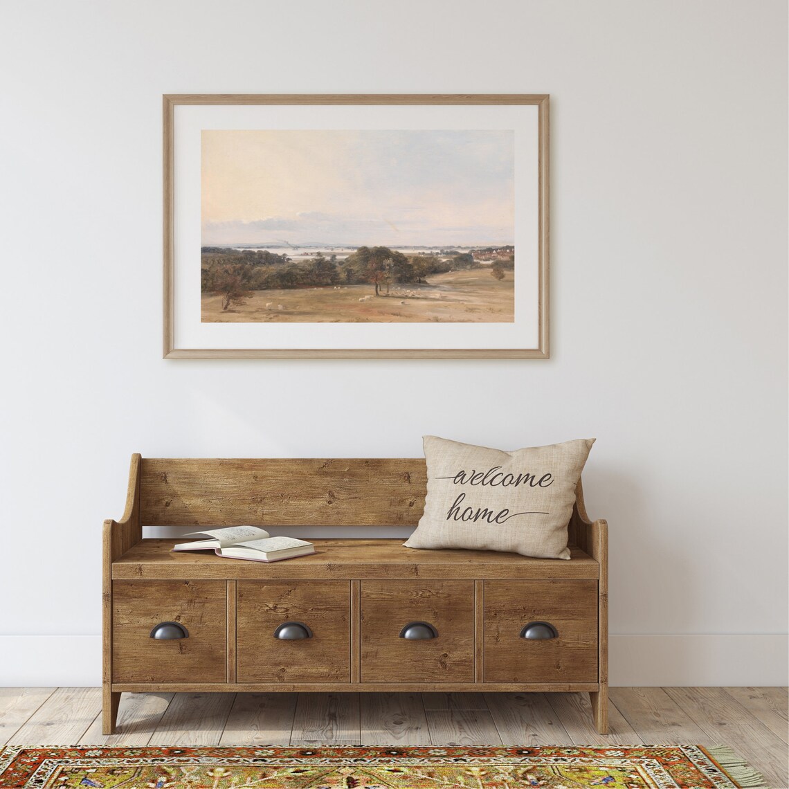 Vintage Landscape Painting, Farmhouse Art Print - Image 2