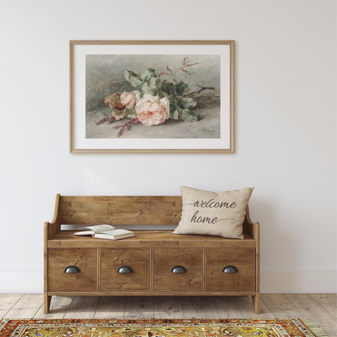 Neutral Roses Still Life, Vintage Floral Art Print - Image 2