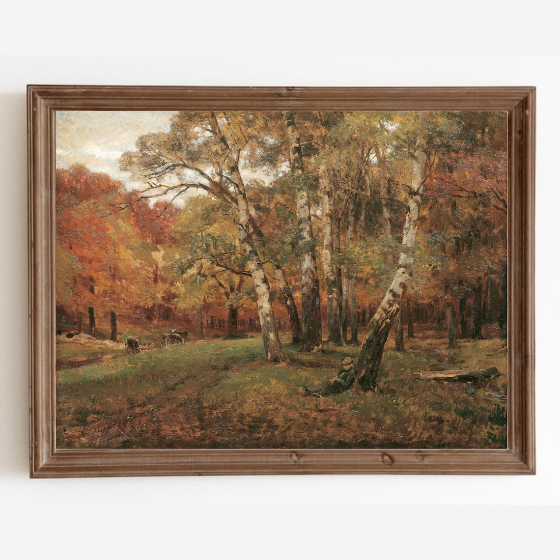 Autumn Landscape, Vintage Rustic Country Art Print