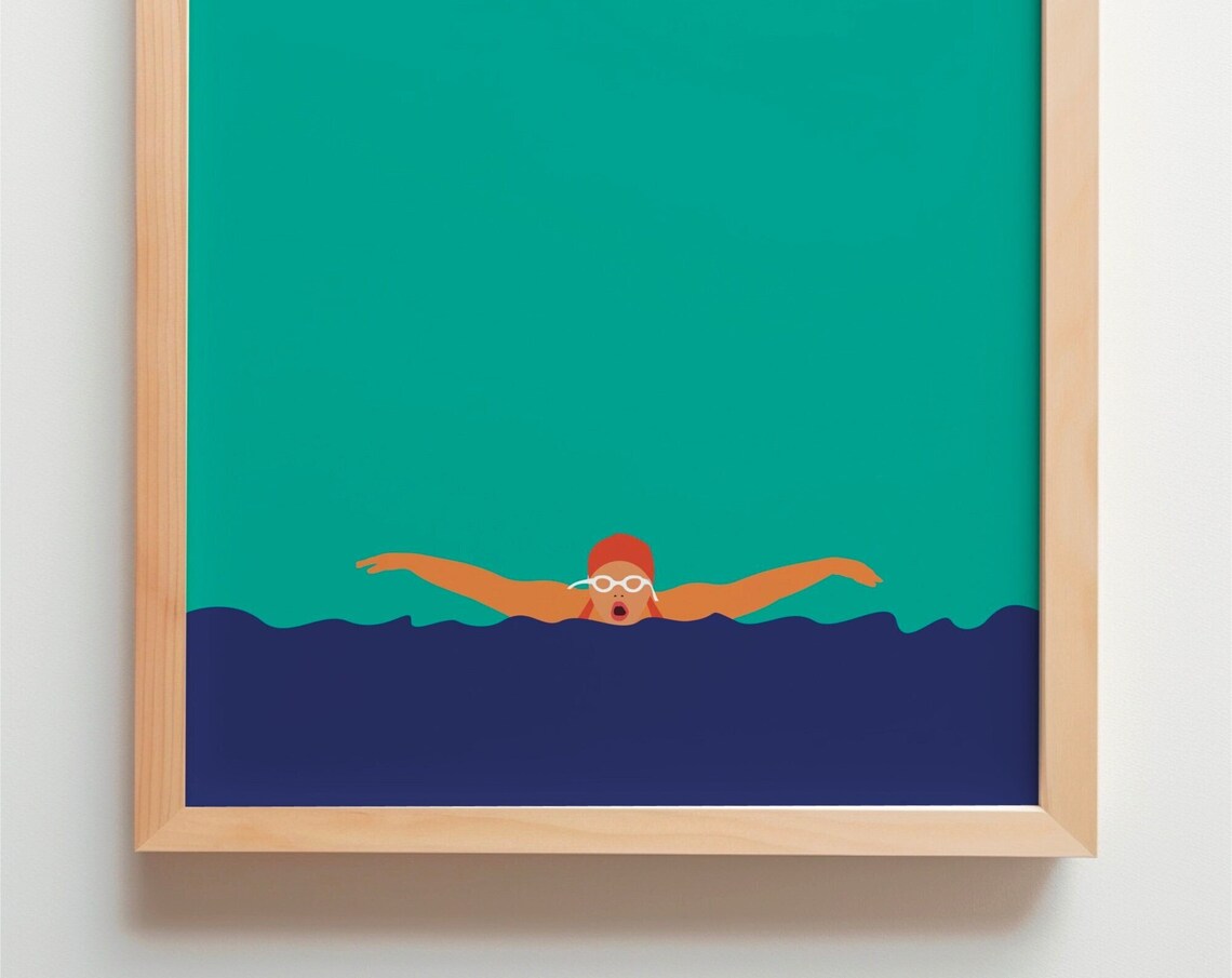 Swimmer Poster, Minimal Modern Sport Art Print - Image 5