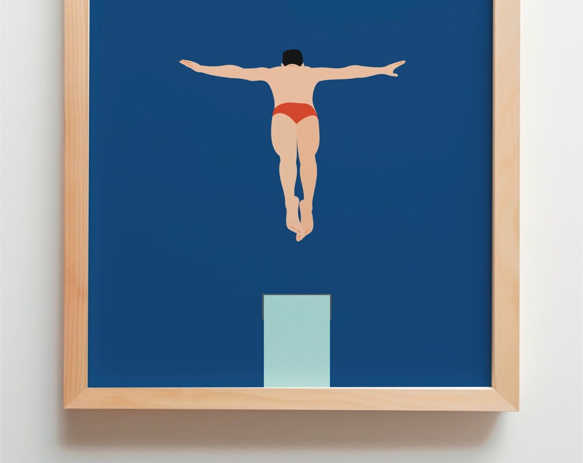 Wasserspringen Turmspringen Schwimmen Pop Art Poster - Image 2