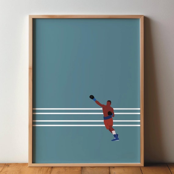 Boxing Boxer Poster Sportsfreunde Sportposter Art Print Minimal Modern Wall Art Sport Athlete Decoration Din A4 A3 A2 Martial Arts