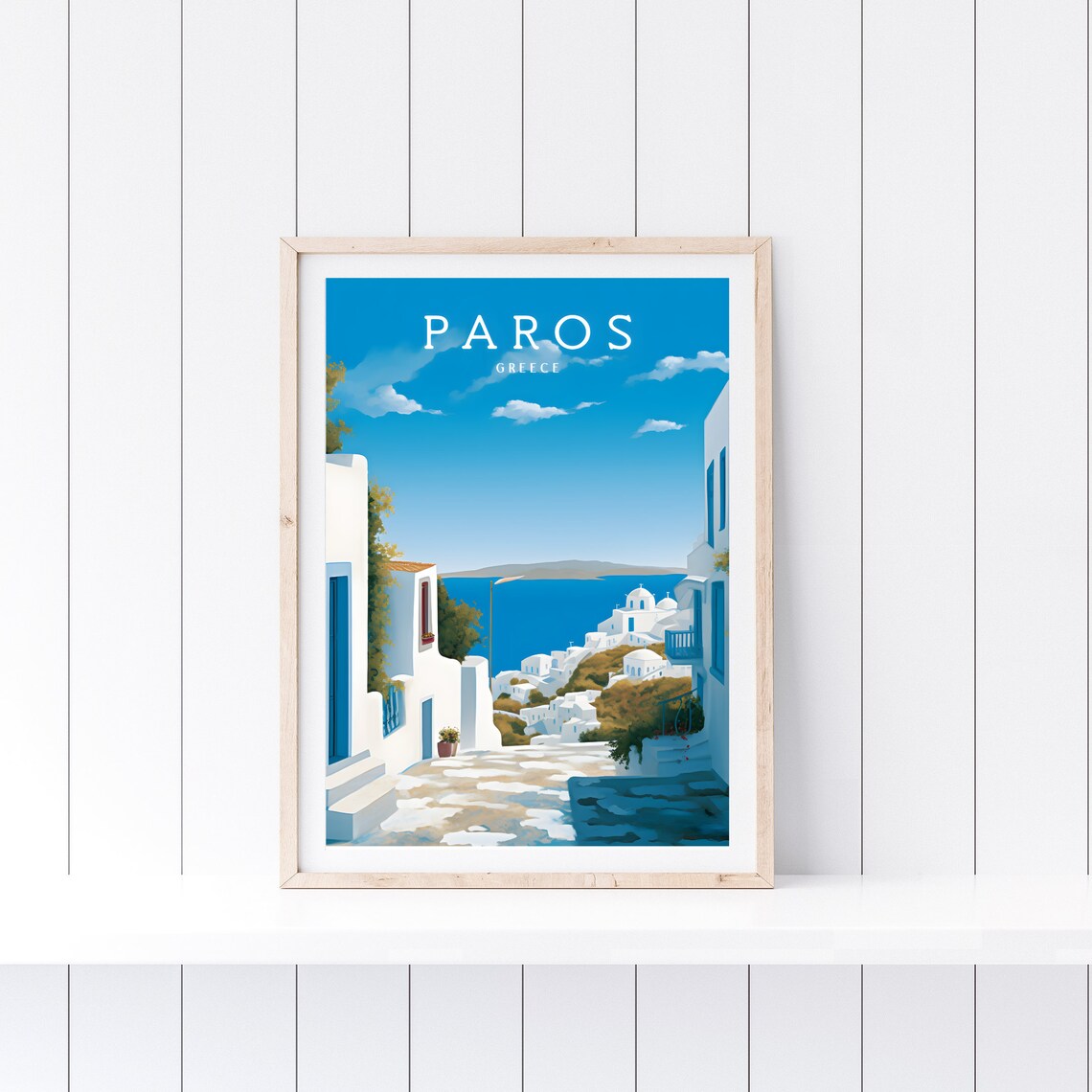 Paros Greece Cycladic White Village Aegean Sea Travel Poster - Image 2