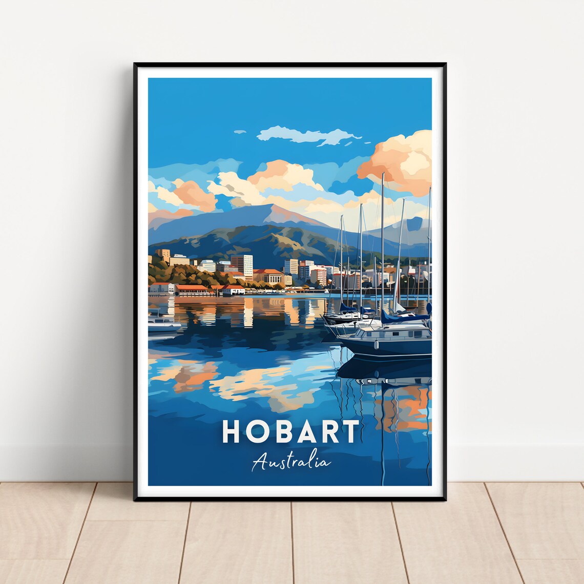 Hobart Australia Travel Poster, Tasmania Wall Art