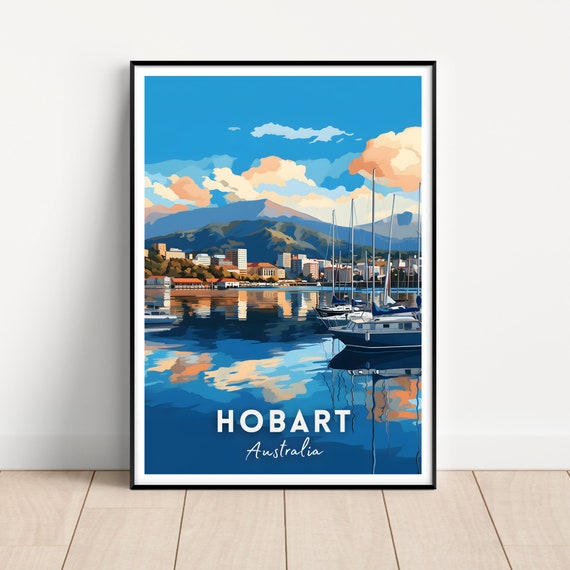 Hobart Australia Travel Poster, Tasmania Wall Art