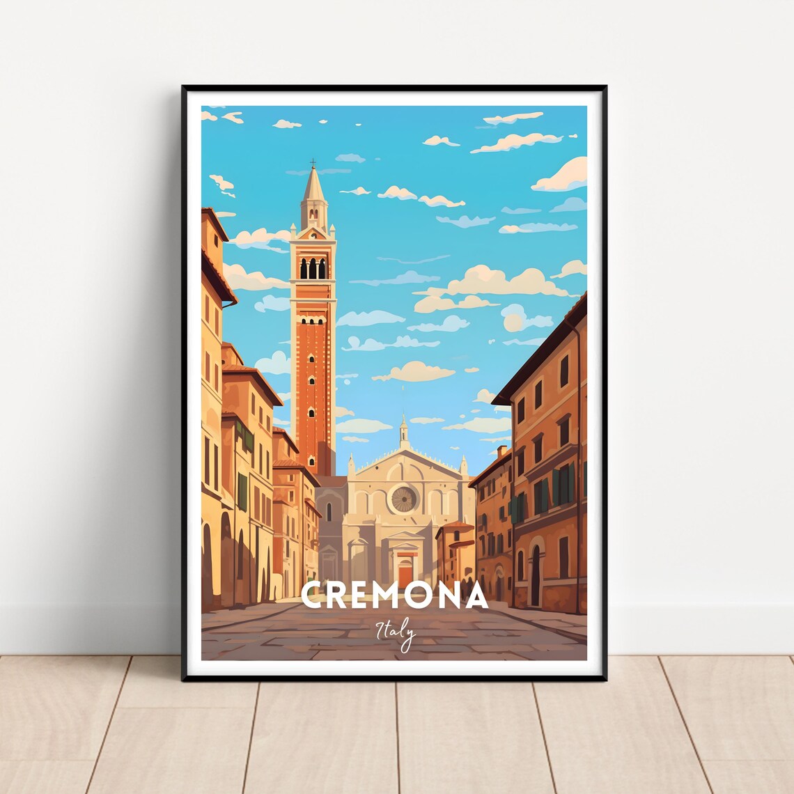 Cremona Travel Poster, Italy Travel Wall Art