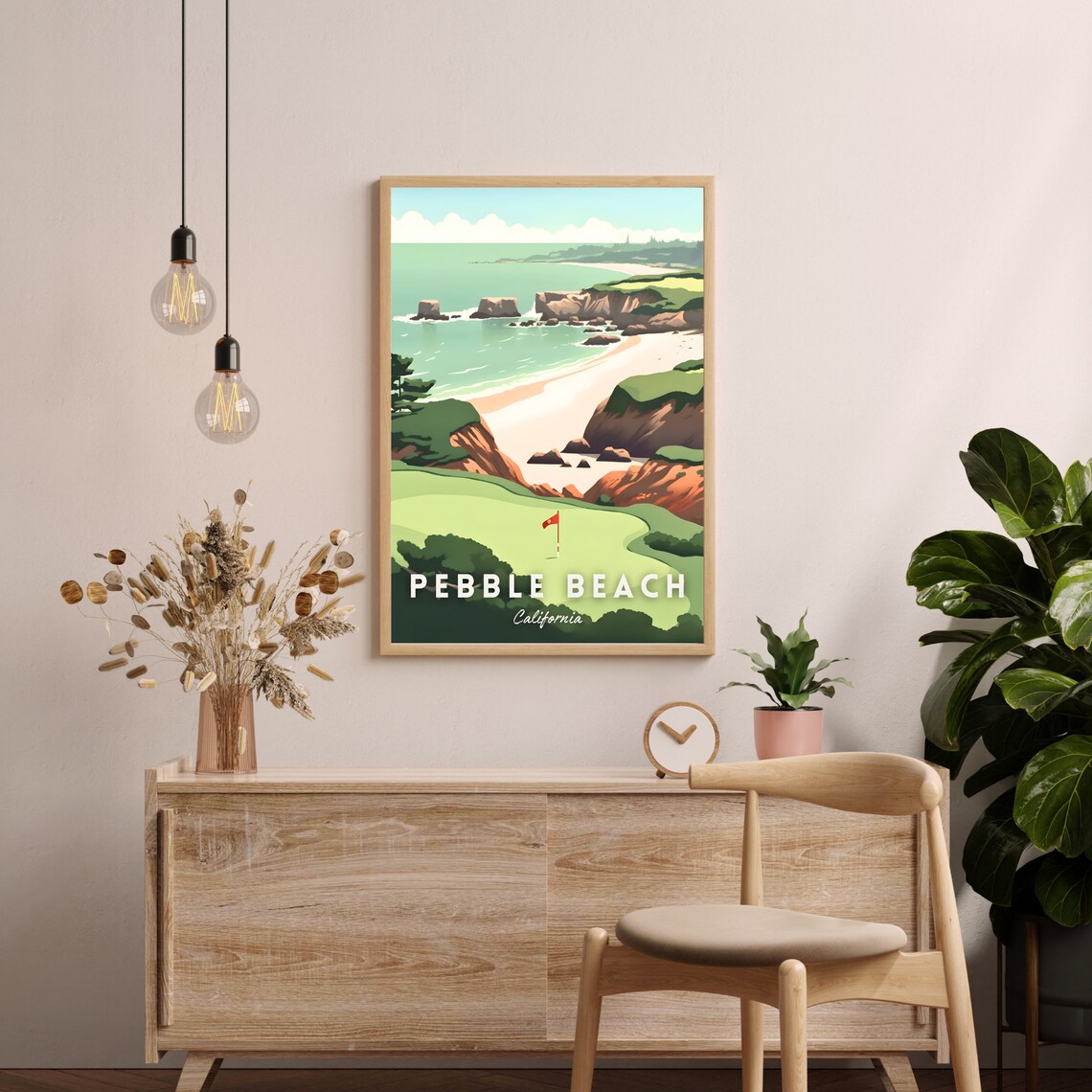 Pebble Beach Travel Poster, Golf Course Wall Art - Image 2