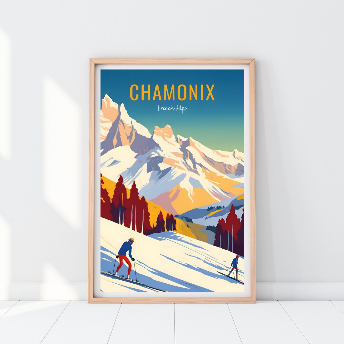 Chamonix French Alps Ski Resort Vintage Mountain Adventure Poster - Image 2