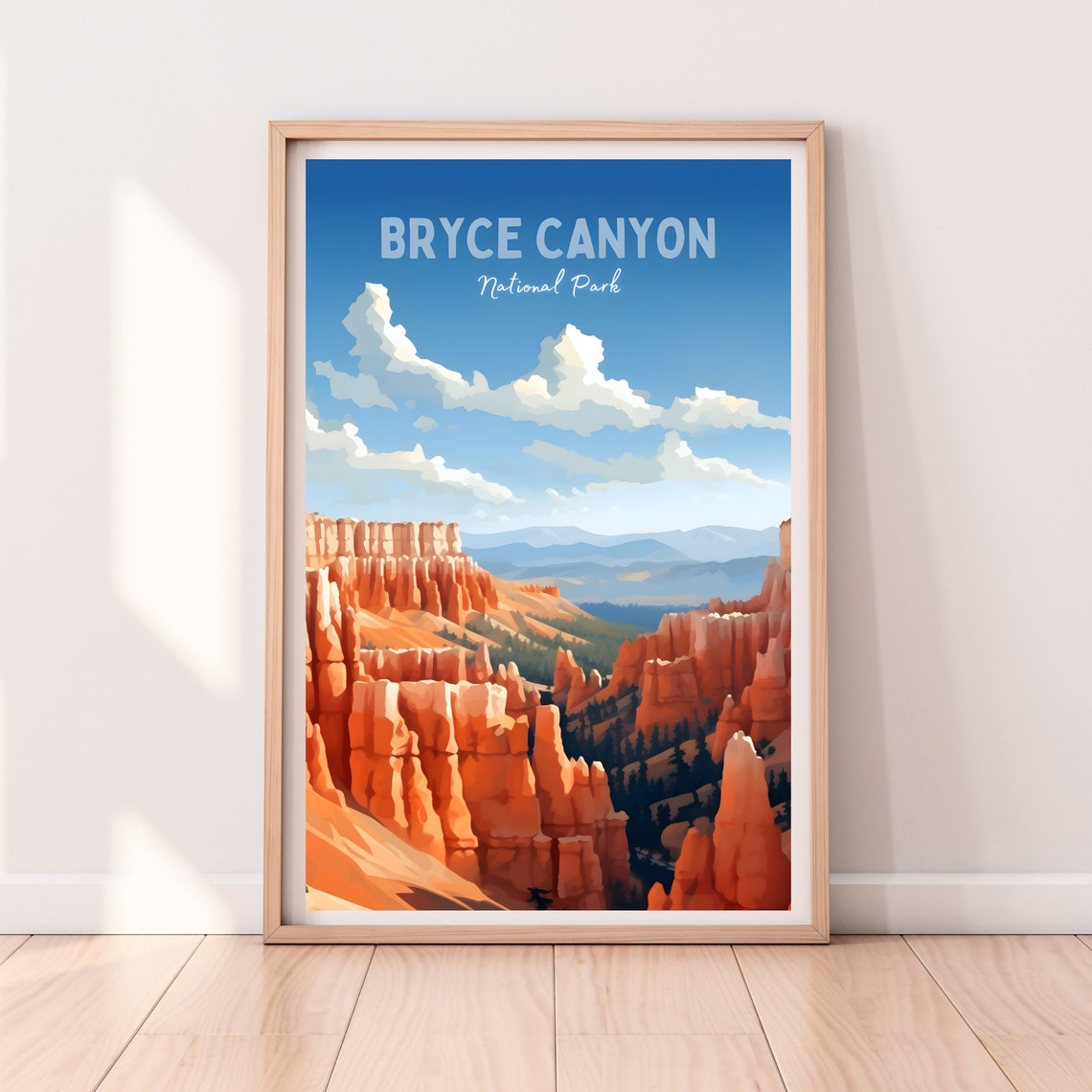 Bryce Canyon National Park Hoodoos Panorama View Travel Poster
