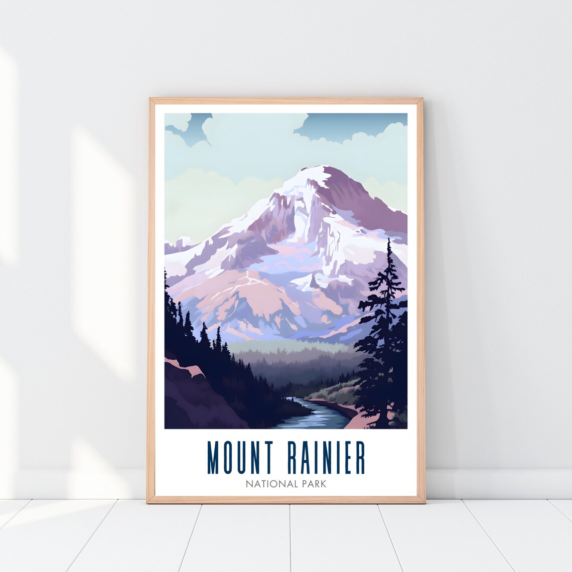 Mount Rainier Travel Poster, Mountain Landscape Print - Image 2