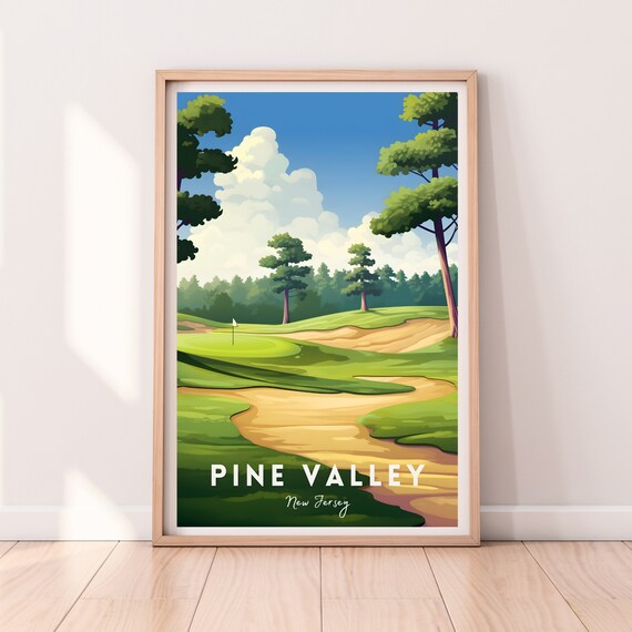 Pine Valley Poster Pine Valley Golf Course Pine Valley Point Print Golf Course Print Pine Valley Golf Course Gift