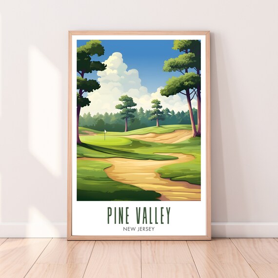 Pine Valley Poster Pine Valley Golf Course Pine Valley Print Golf Course Print Gift For Dad Golf Gift Idea