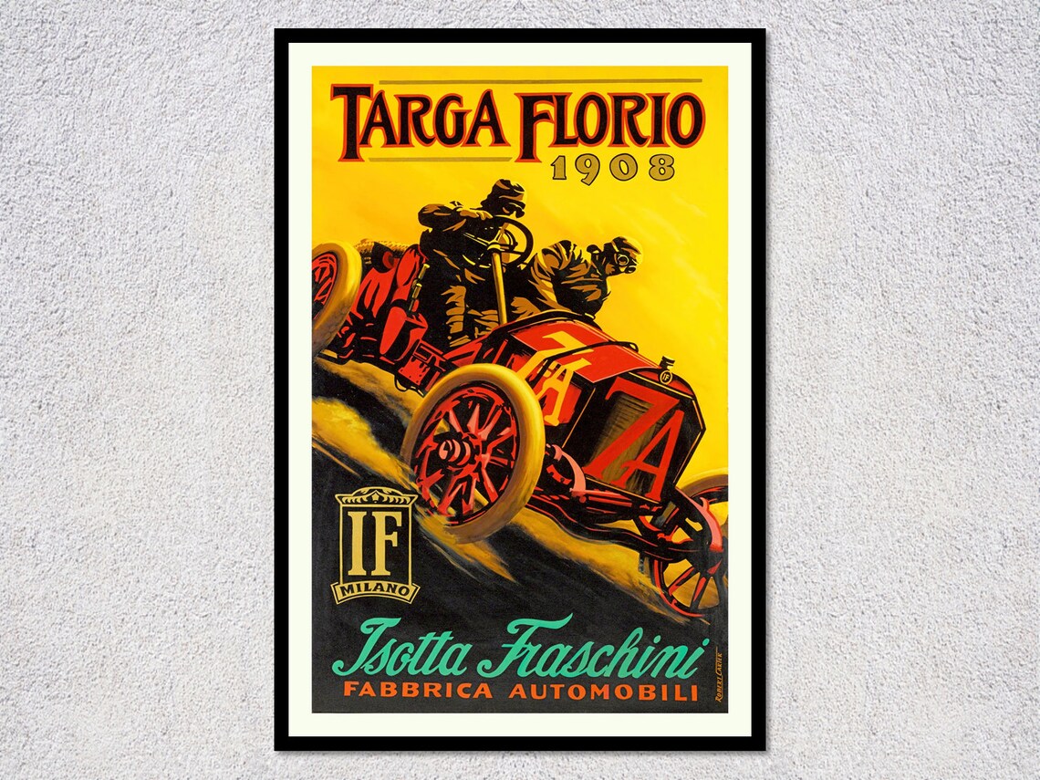 Targa Florio Race 1908 Vintage Auto Poster Print