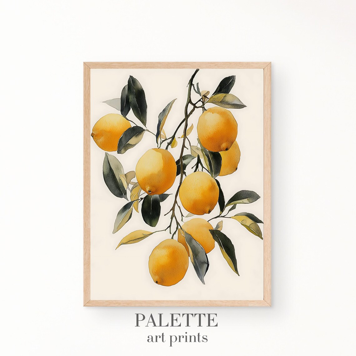 Lemon Tree Branch, Botanical Watercolor Art Print