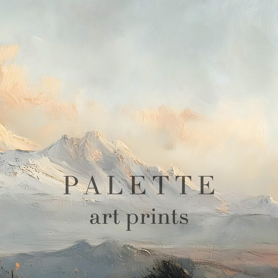 Snowy Alpine Mountains At Dawn Soft Pink Morning Light Poster - Image 2