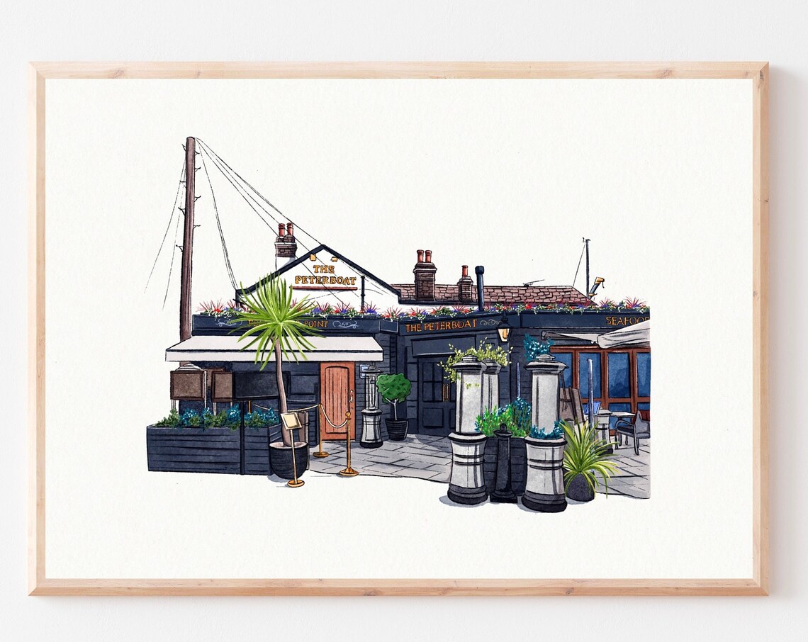 Leigh On Sea Old Leigh UK Watercolour Travel Poster