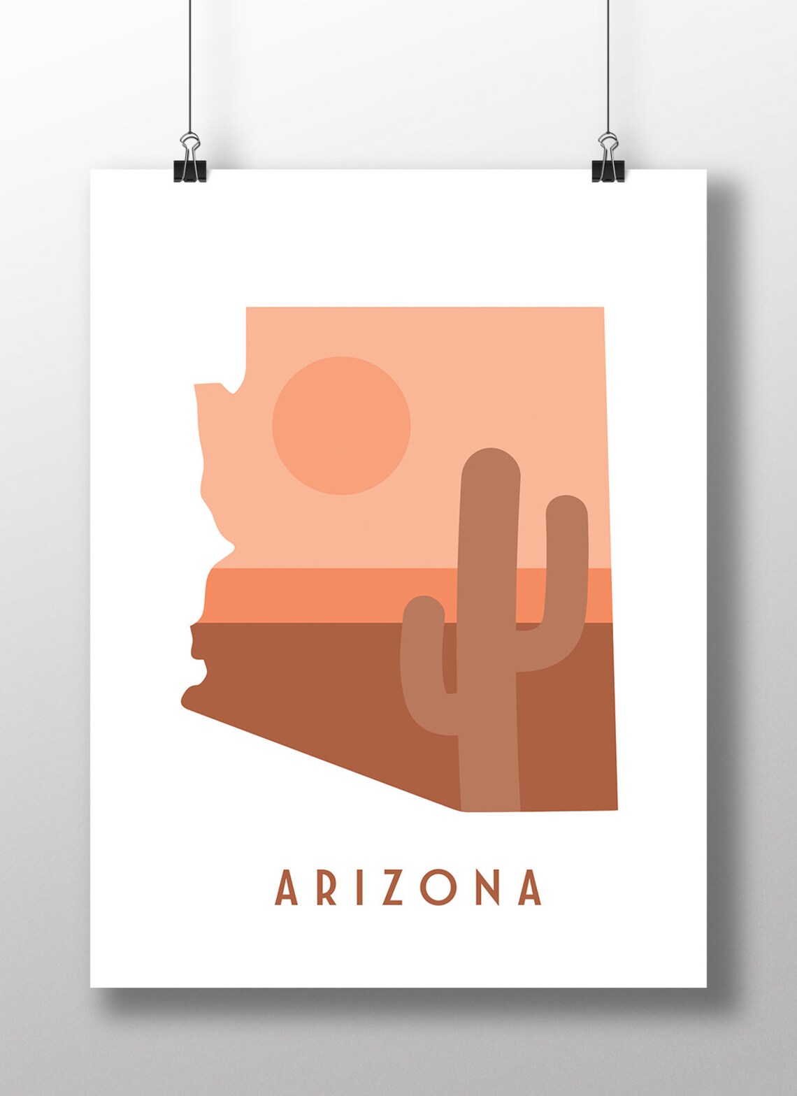 Arizona Minimalist Travel Poster, Wall Art Print
