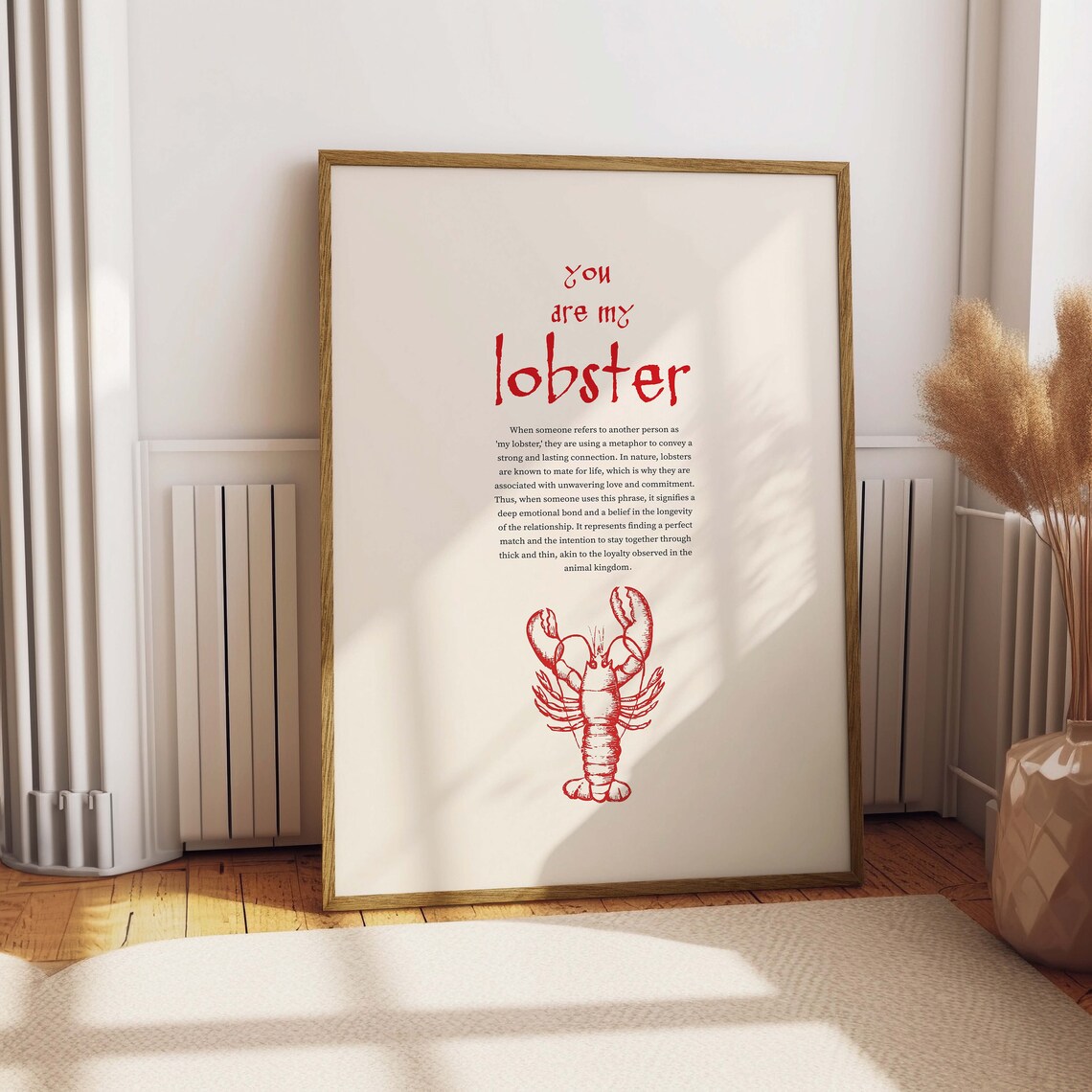 You Are My Lobster Print, Coastal Kitchen Decor