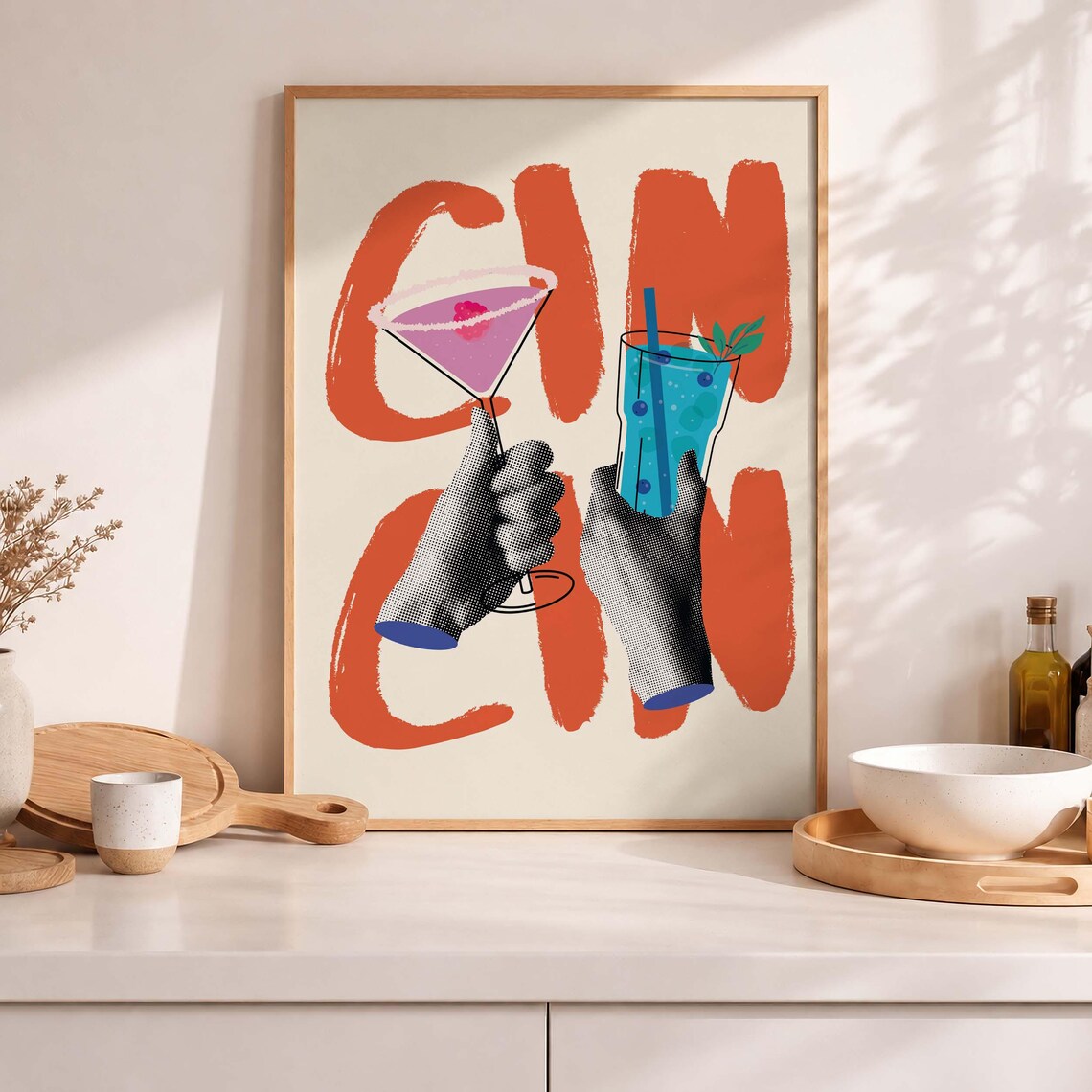 Cin Martini Retro Cocktail Cheers Art Print