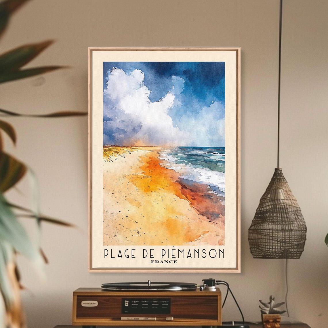 Plage De Piemanson France Dramatic Cloud Golden Sand Surf Poster - Image 2