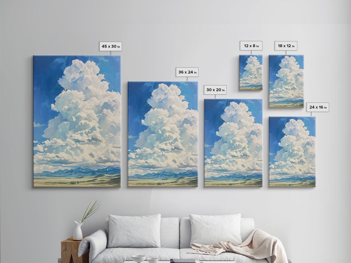 Cloudy Skyline Over Wyoming Landscape Framed And Printed On Nature Landscape Artwork Framed Printed Art Mountain Wall Art - Image 2