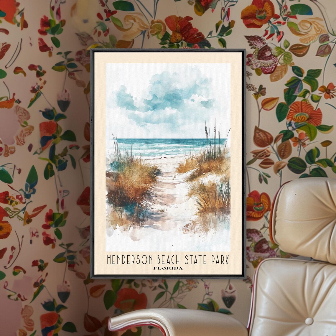 Henderson Beach State Park, Florida Watercolor Poster - Image 2
